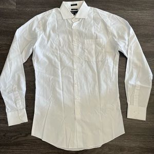 Neiman Marcus trim fit 16 36/37 dress shirt white textured